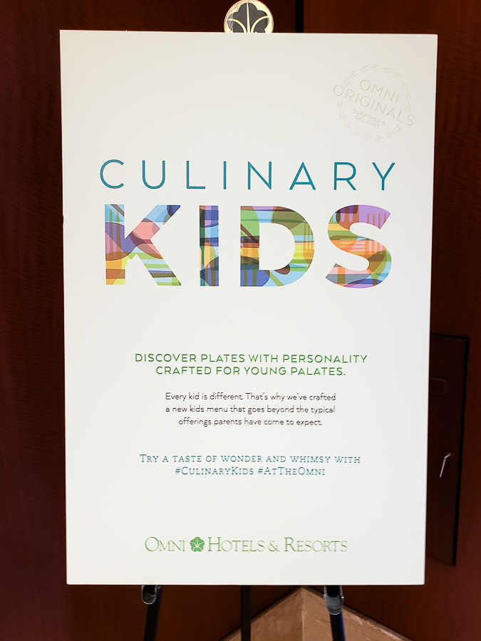 Culinary Kids sign in the Omni Chicago Hotel lobby