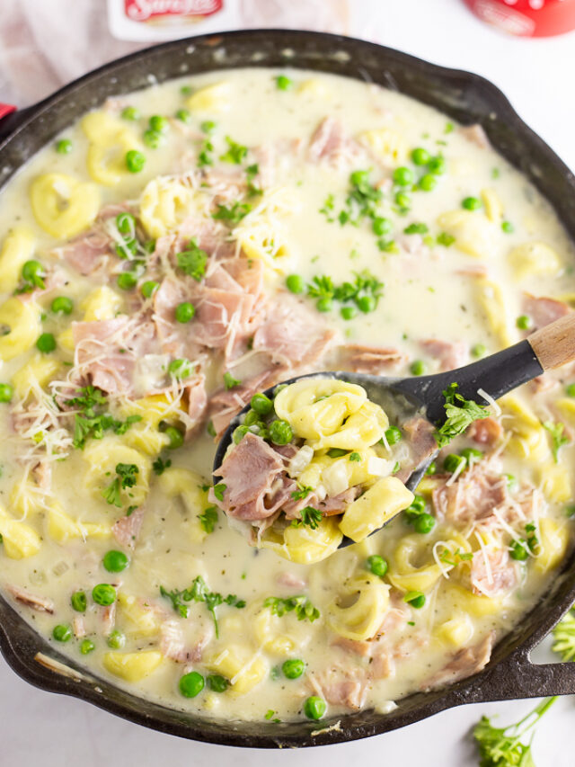 Creamy Tortellini with Ham and Peas Quick & Easy Family Dinner Recipe The Gracious Wife