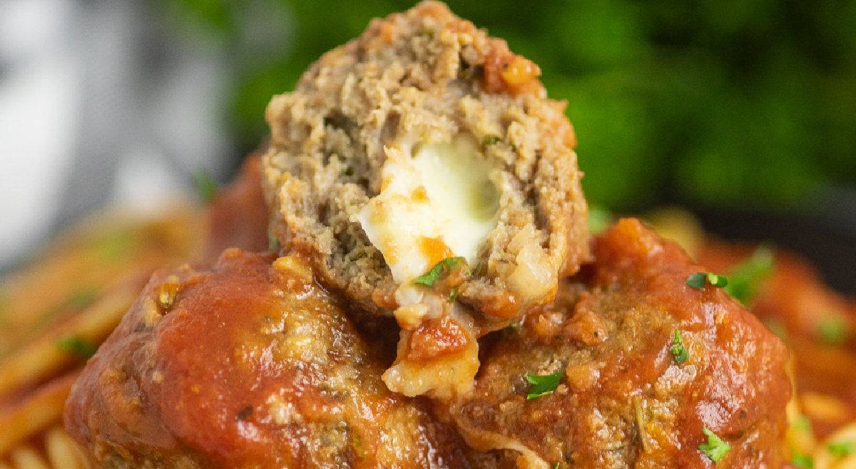Slow Cooker Mozzarella Stuffed Meatballs The Gracious Wife