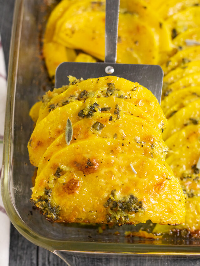 Baked Butternut Squash with Garlic Sage Butter: Cozy Fall Side
